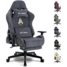 symino Chaise Gaming en Alcantara Respirable Chaise de Bureau Ergonomique Chaise PC ,ordinateur avec Accoudoir Réglable, C...