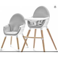 Kinderkraft FINI Chaise Haute Bébé, 2 en 1, Fauteuil Enfant, Chaise Enfant, Puericulture Bébé, Évolutive, Réglable, Avec P...