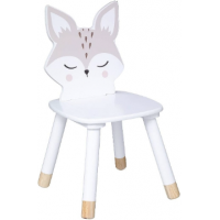 Chaise Enfant Renard - Blanc - Bois - Atmosphera créateur d'intérieur