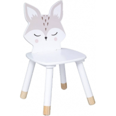 Chaise Enfant Renard - Blanc - Bois - Atmosphera créateur d'intérieur